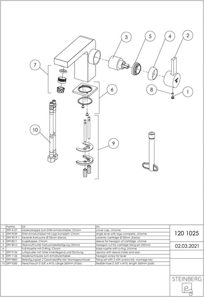 Steinberg Waschtisch-Einhebelmischer Serie 120