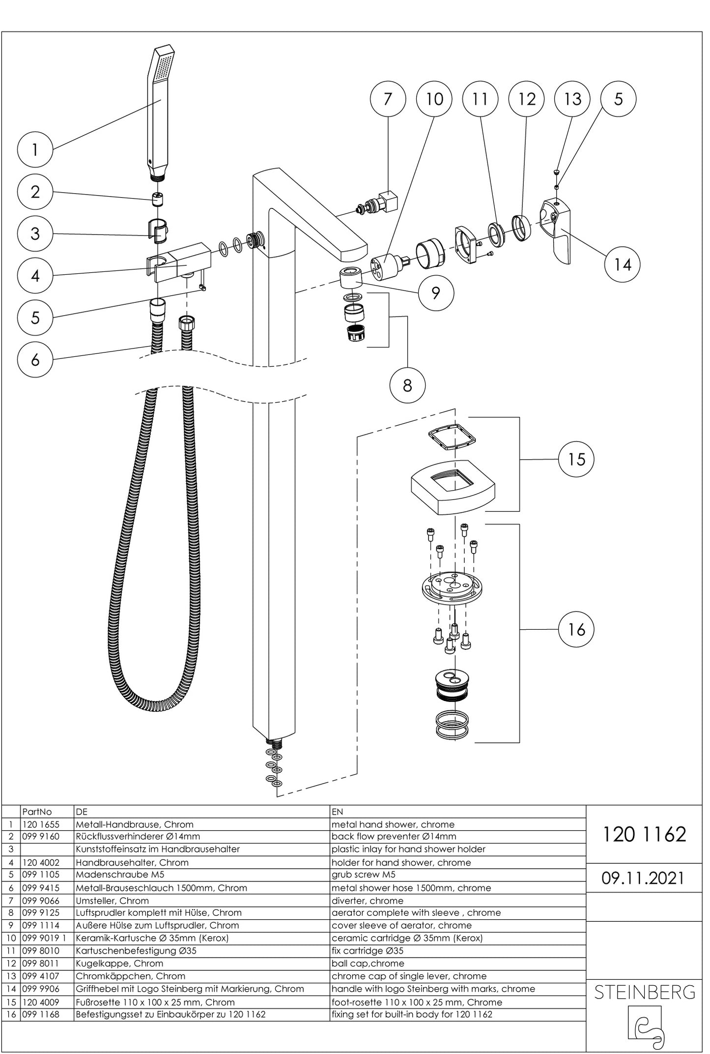 Steinberg free-standing tub fittings series 120