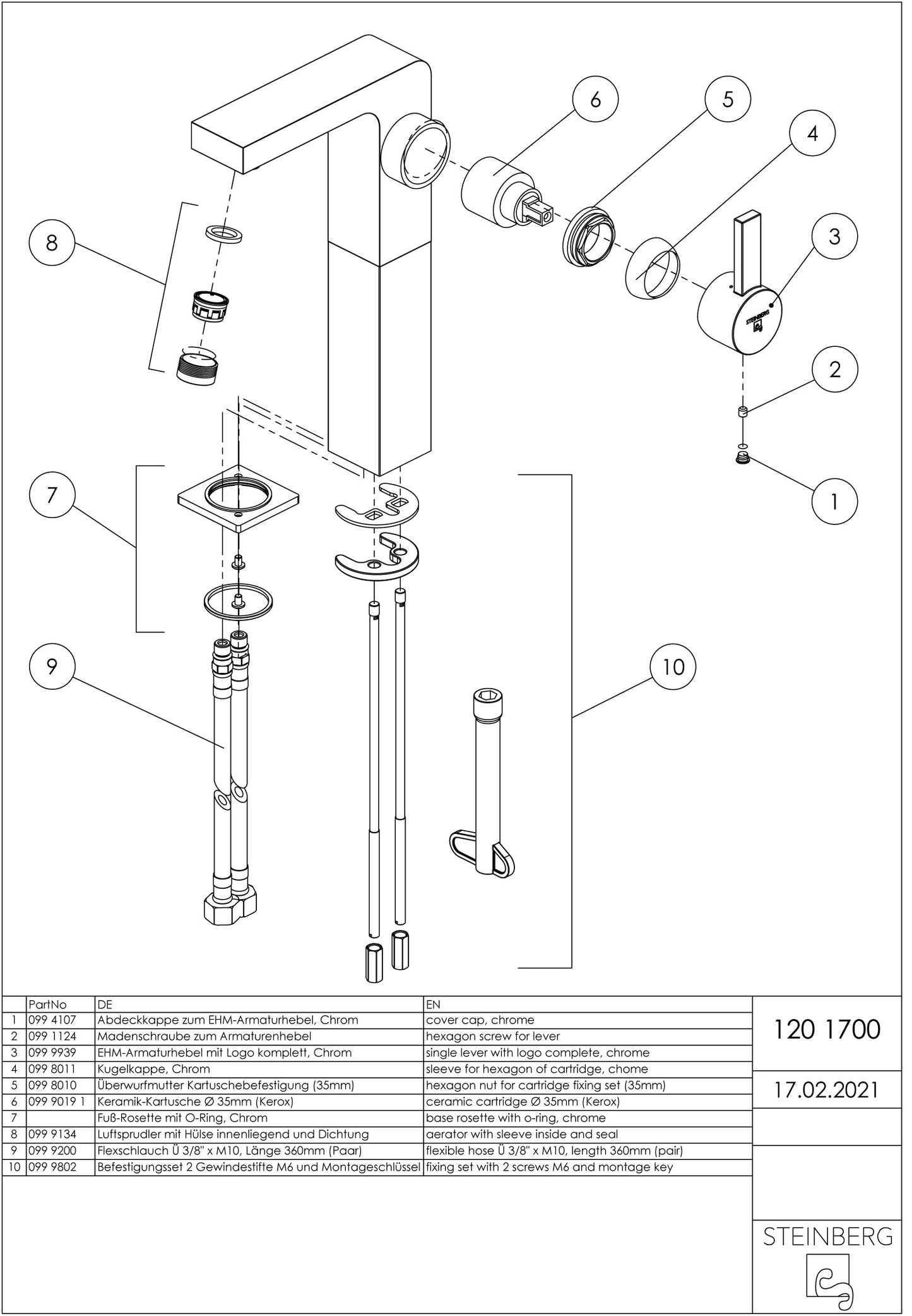 Steinberg Single lever basin mixer Series 120