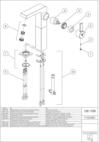 Steinberg Single lever basin mixer Series 120