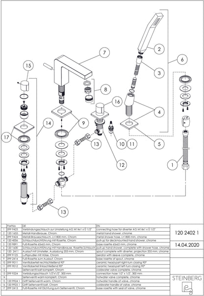 Steinberg 4-hole tub edge fittings series 120