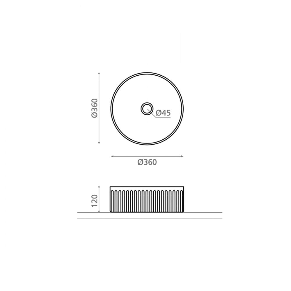 bathco Wadi Teja - Aufsatzwaschbecken - 360 x 360 x 120 mm -