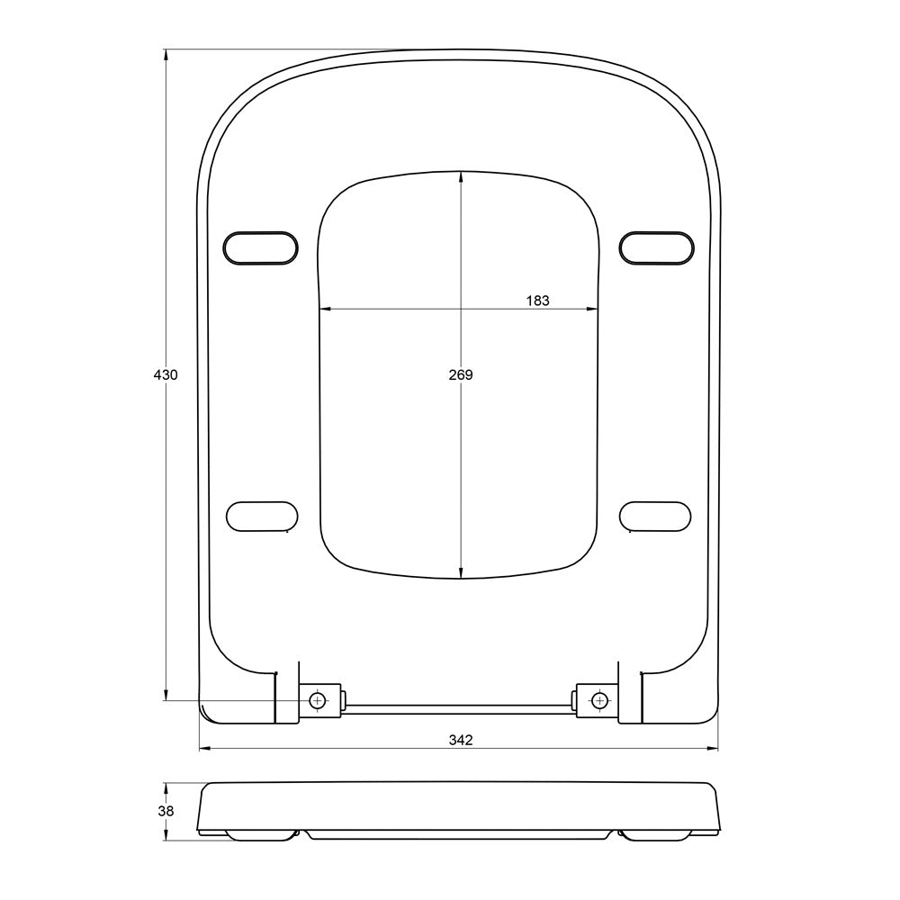 Treos - WC-Sitz eckig - Serie 800- abnehmbar - mit Absenkautomatik - weiss