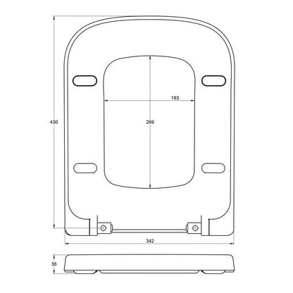 Treos - WC-Sitz eckig - Serie 800- abnehmbar - mit Absenkautomatik - weiss