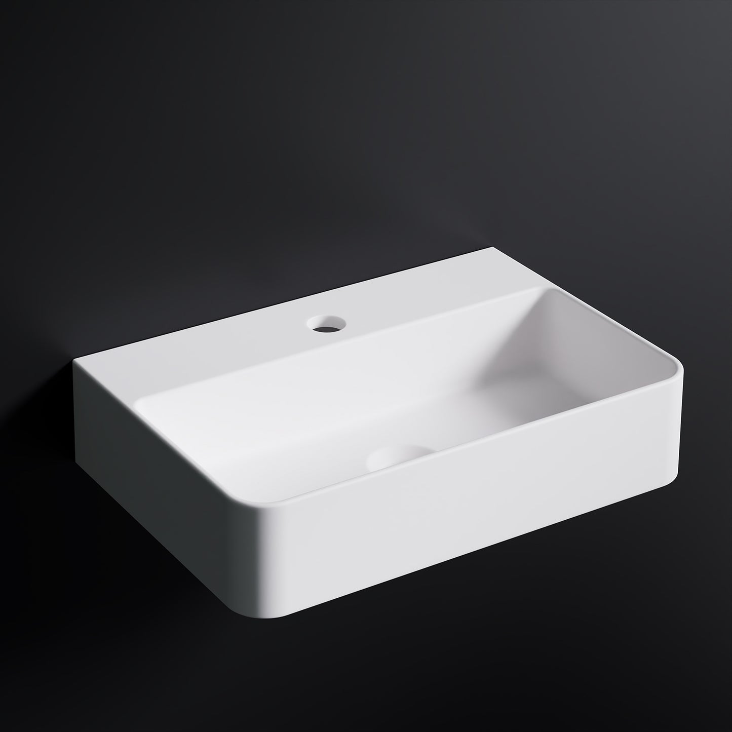 Treo's hand wash basin angular in white - 46.5 cm wide - made of ceramic - series 800