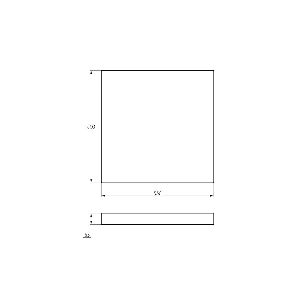 Treos Holz-Konsolenplatte für Aufsatzbecken Weiss - 55cm