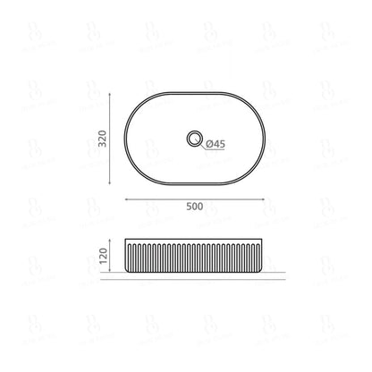 Bathco Wadi Oval Naranja/Oro - Aufsatzwaschbecken 500 X 320 120 Mm Aufsatzwaschtisch