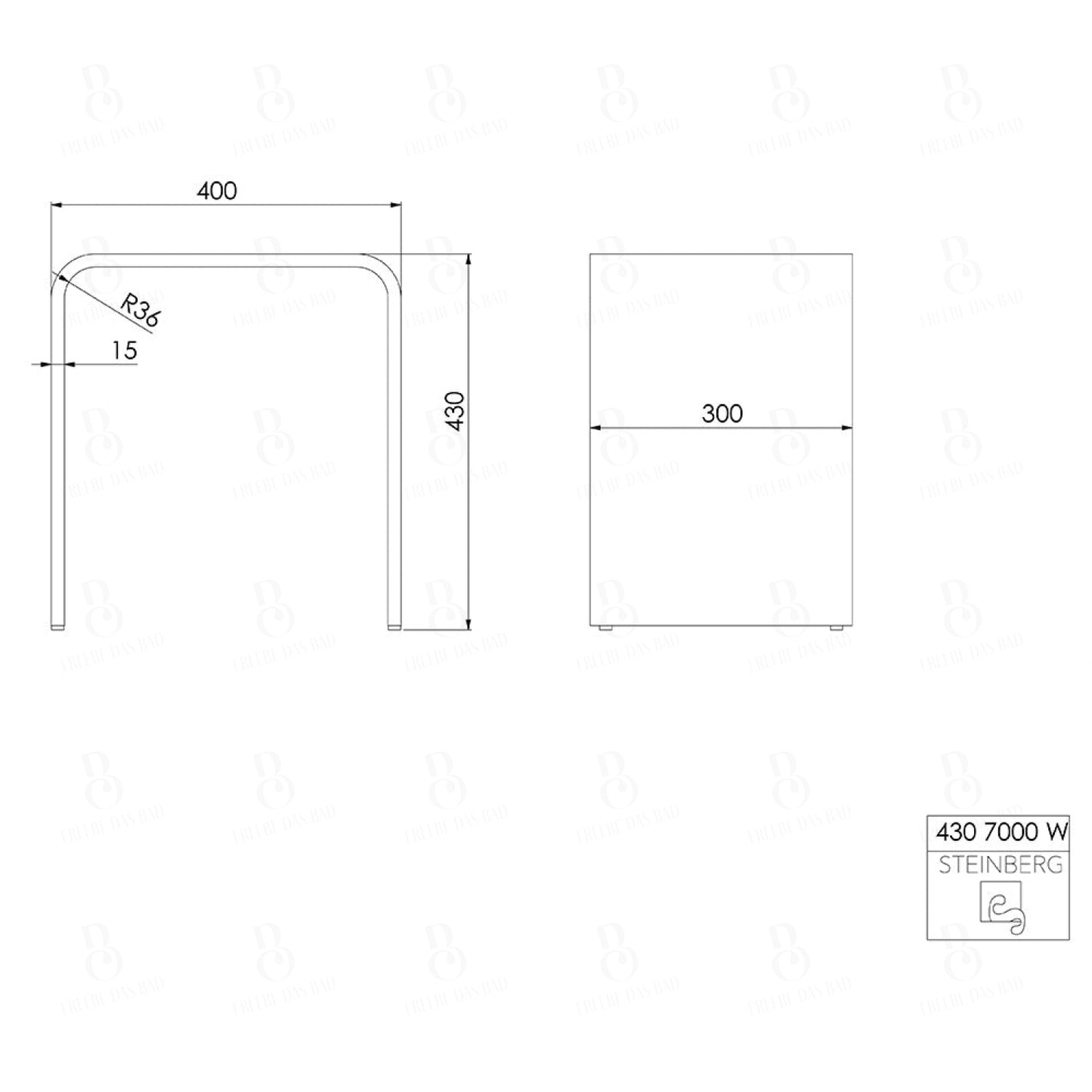 Steinberg Shower Stool Series 430 - From Mineo Stone