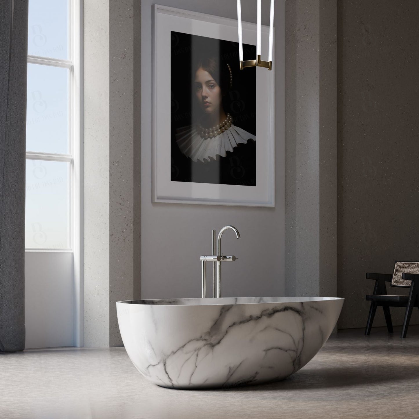 Steinberg Freistehende Badewanne - Serie 540 Aus Solid Surface Light Marble Freistehende