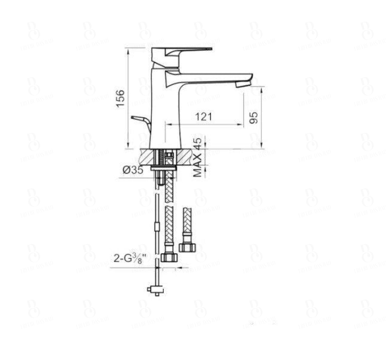 Steinberg Serie 225 Waschtisch-Einhebelmischbatterie ohne Ablaufgarnitur chrom