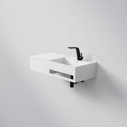 Steinberg Serie 443 - Wandwaschtisch - aus Solid Surface - weiß