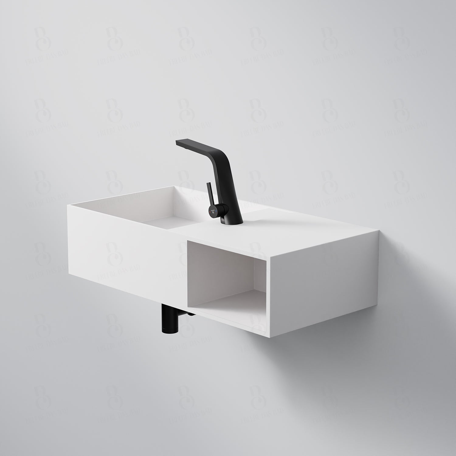 Steinberg Serie 443 - Wandwaschtisch - aus Solid Surface - weiß