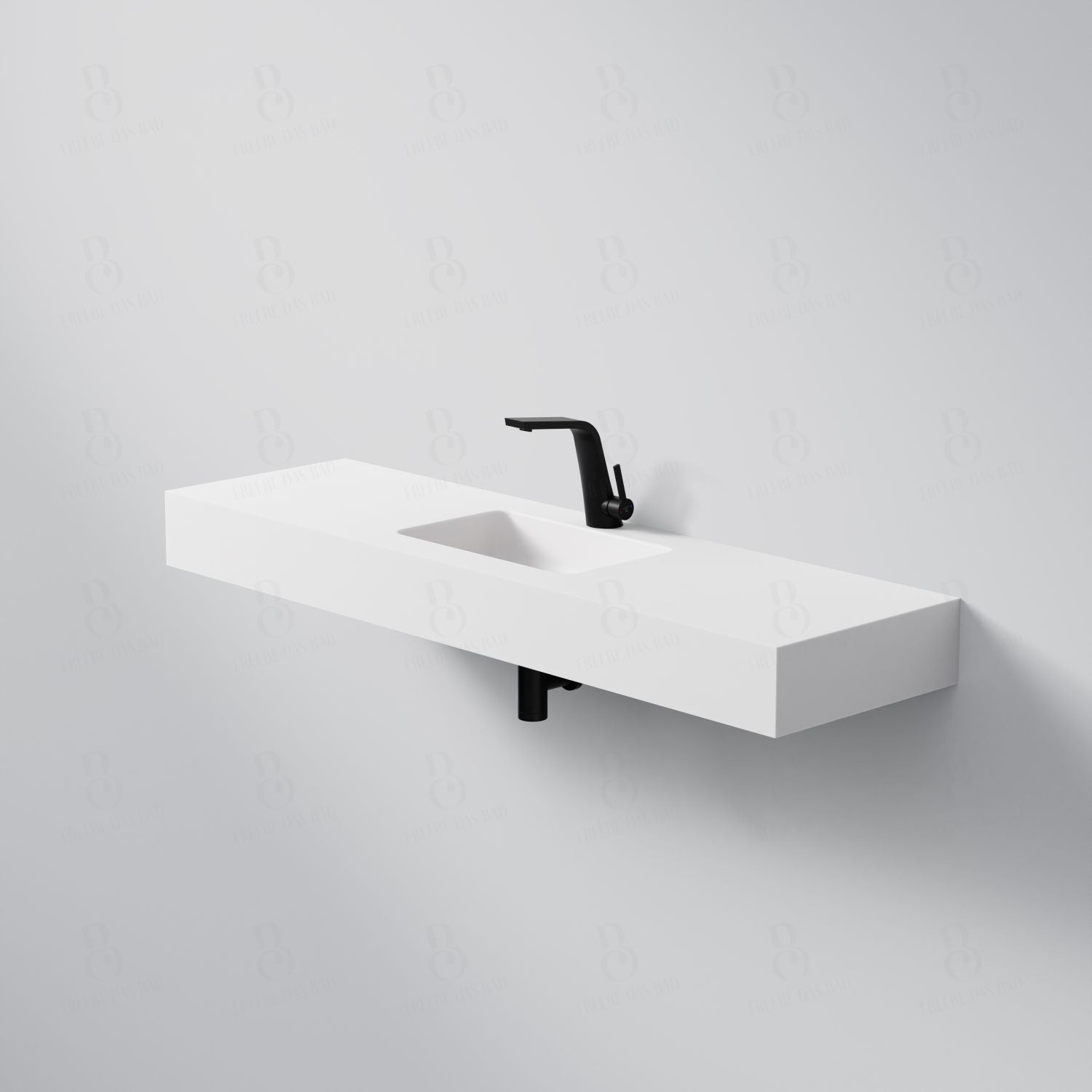 Steinberg Serie 444 - Wandwaschtisch - aus Solid Surface - weiß