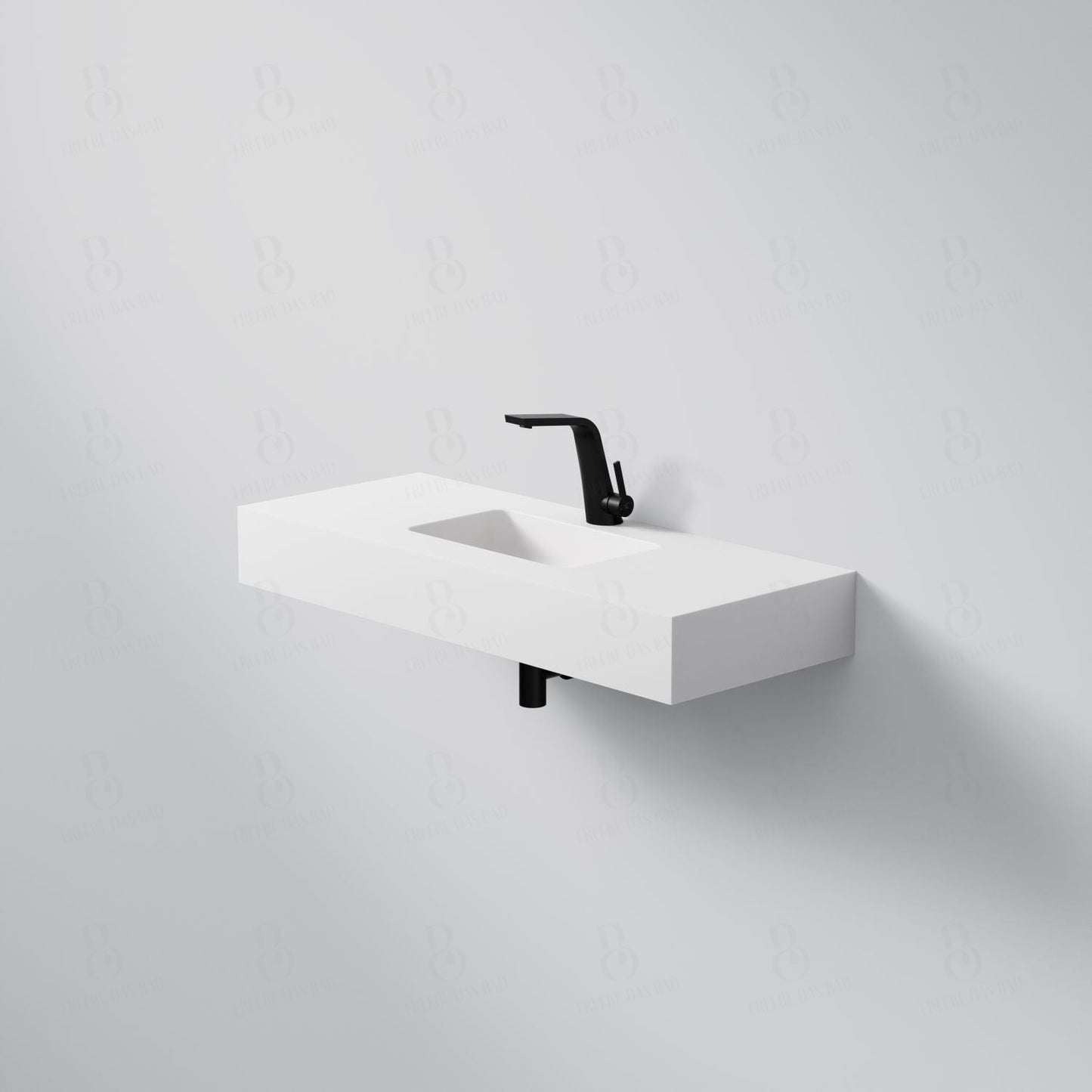 Steinberg Serie 444 - Wandwaschtisch - aus Solid Surface - weiß