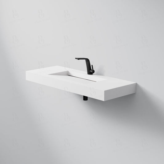 1Steinberg Serie 444 - Wandwaschtisch - aus Solid Surface - weiß