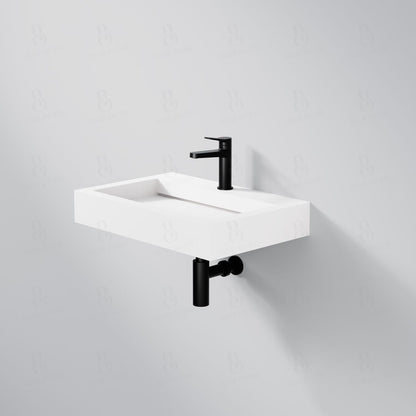 Steinberg Serie 444 - Wandwaschtisch rechteckig - aus Solid Surface - weiß