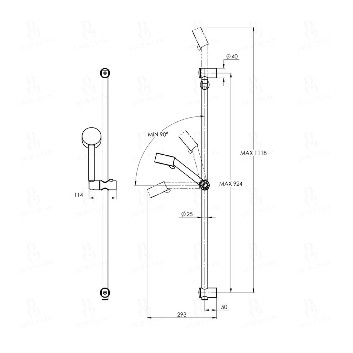 Treos Brausegarnitur mit Brausestange