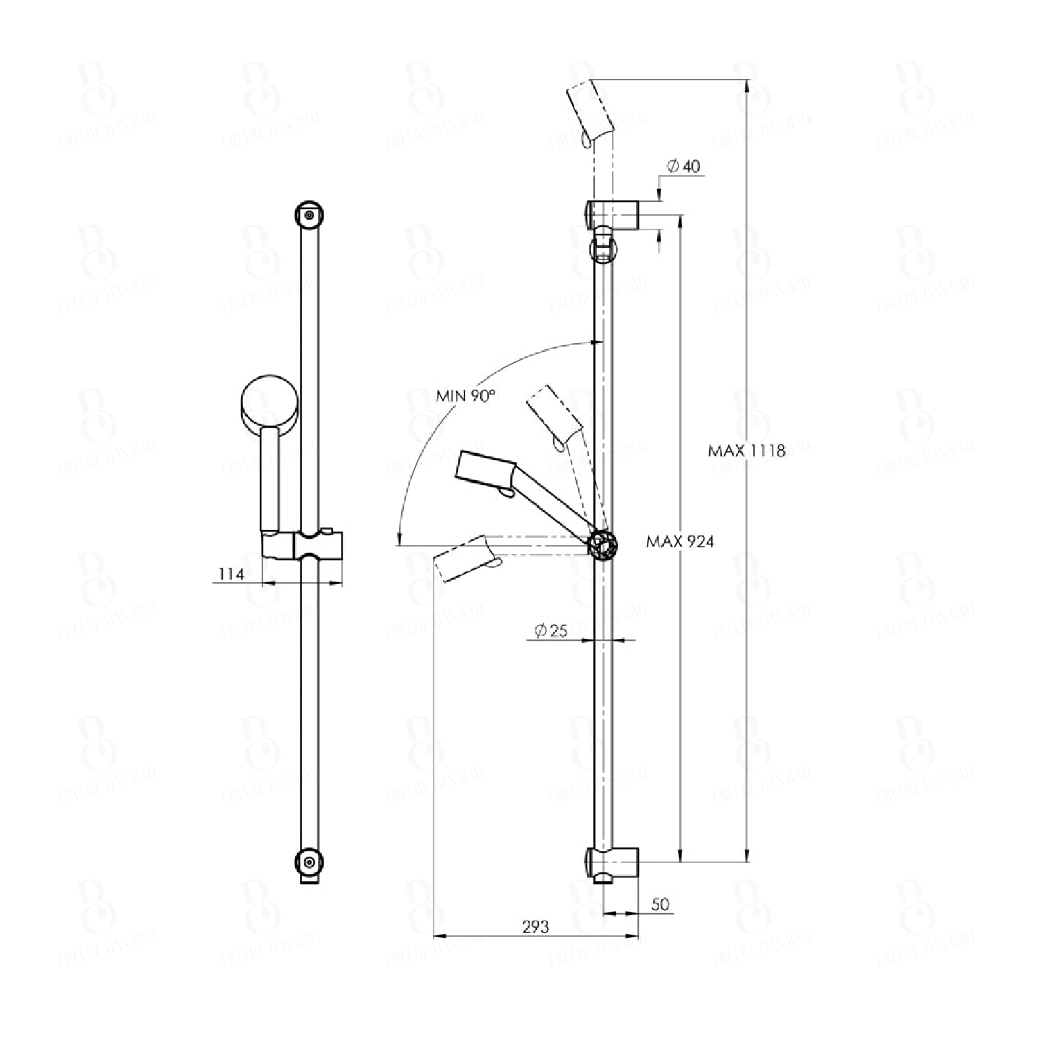 Treos Brausegarnitur mit Brausestange