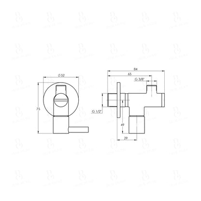 Eckventil - universal - ½ Zoll - rund - Treos Serie 190 - chrom