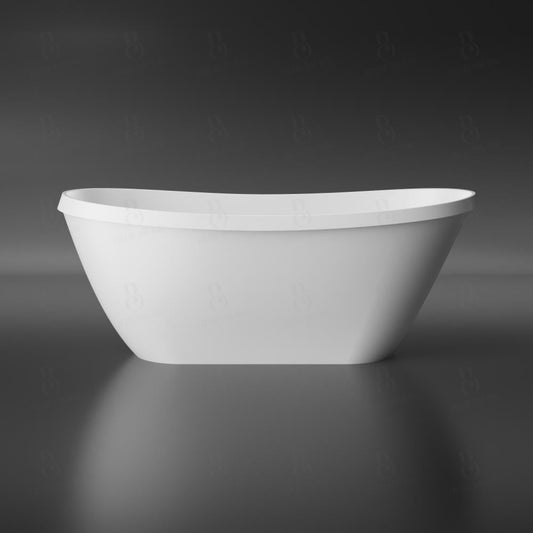 1Freistehende Badewanne - aus Mineralguss - Treos Serie 715 -  Weiss Matt