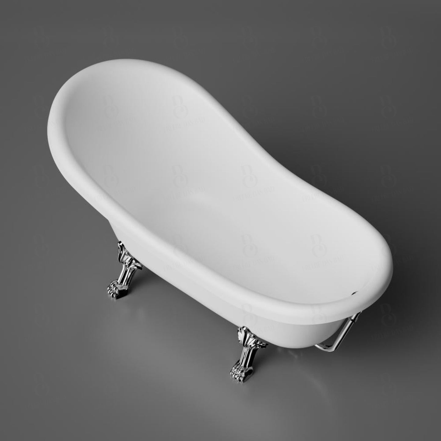 Freistehende Badewanne - Retro - aus Mineralguss - Treos Serie 715 -  Weiss Matt