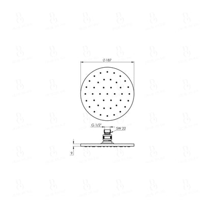 Kopfbrause-Metall-Treos-Serie-190-Regenbrause-187mm-chrom