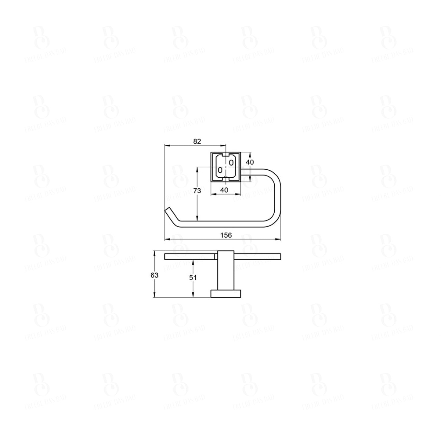 Papierrollenhalter - eckig - Treos Serie 505 - chrom