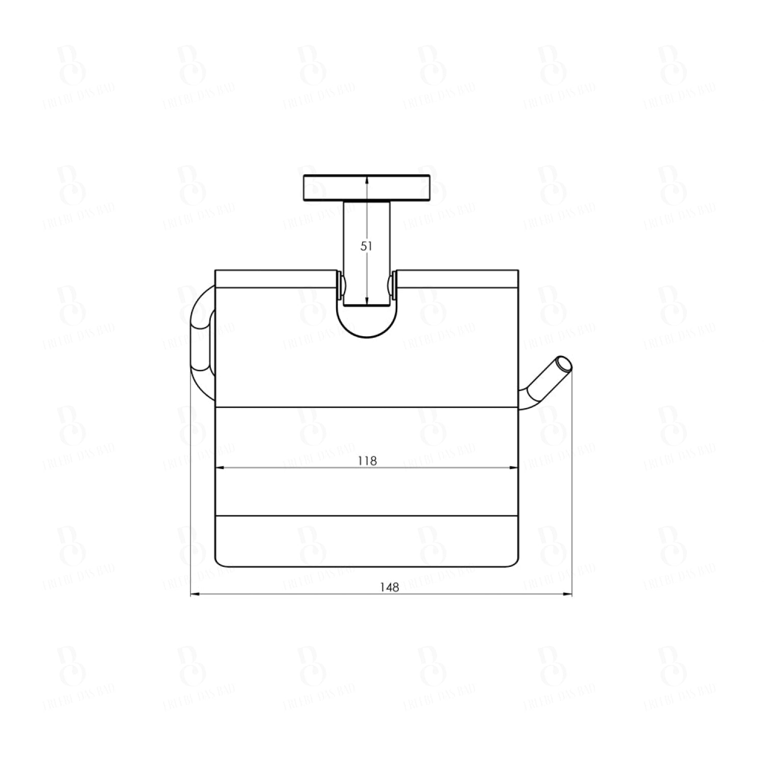 Papierrollenhalter - rund - Treos Serie 555 - mit Deckel - chrom