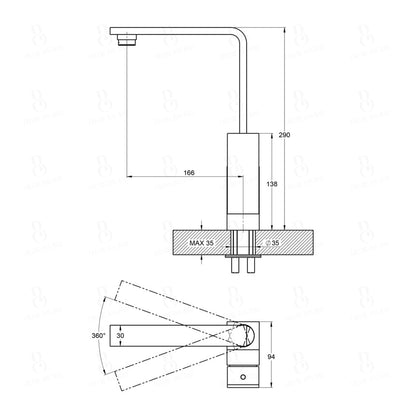 Treos Serie 176 -  Einhebel-Waschtischarmatur - mit Push-Open-Ablaufventil - chrom