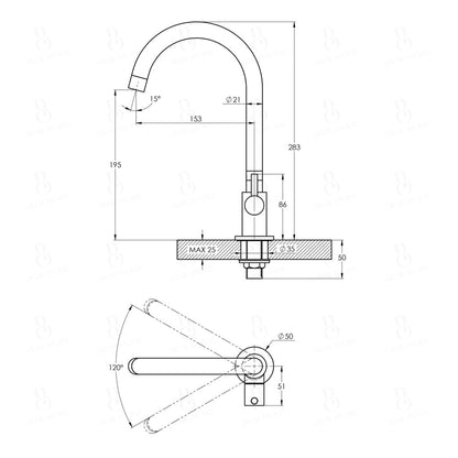 Treos Serie 190 Standventil für Kaltwasser chrom