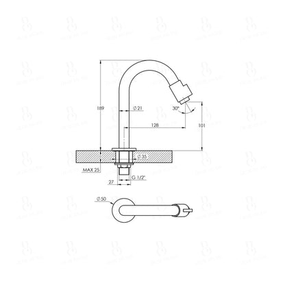 Treos Serie 190 Standventil für Kaltwasser chrom