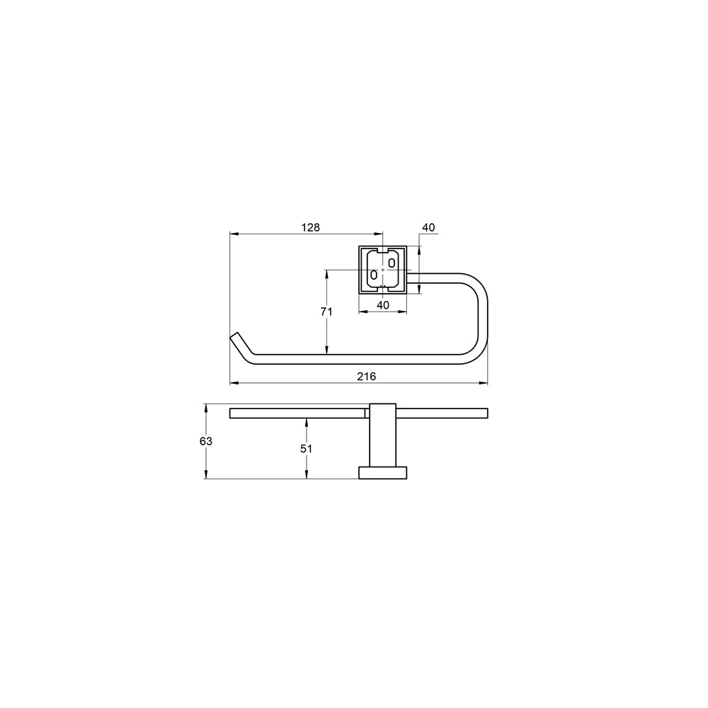 Treos Serie 505 Handtuchring eckig chrom