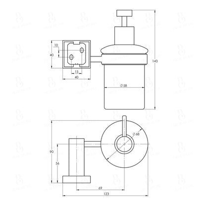 Treos Serie 505 Wand-Seifenspender eckig chrom