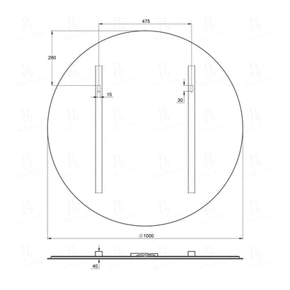 Treos Serie 606 Wandspiegel Ø 100 cm mit LED-Beleuchtung