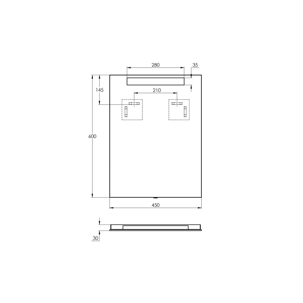 Treos Serie 610 Spiegel 45x60cm mit LED-Beleuchtung