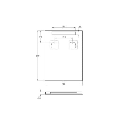 Treos Serie 610 Spiegel 45x60cm mit LED-Beleuchtung