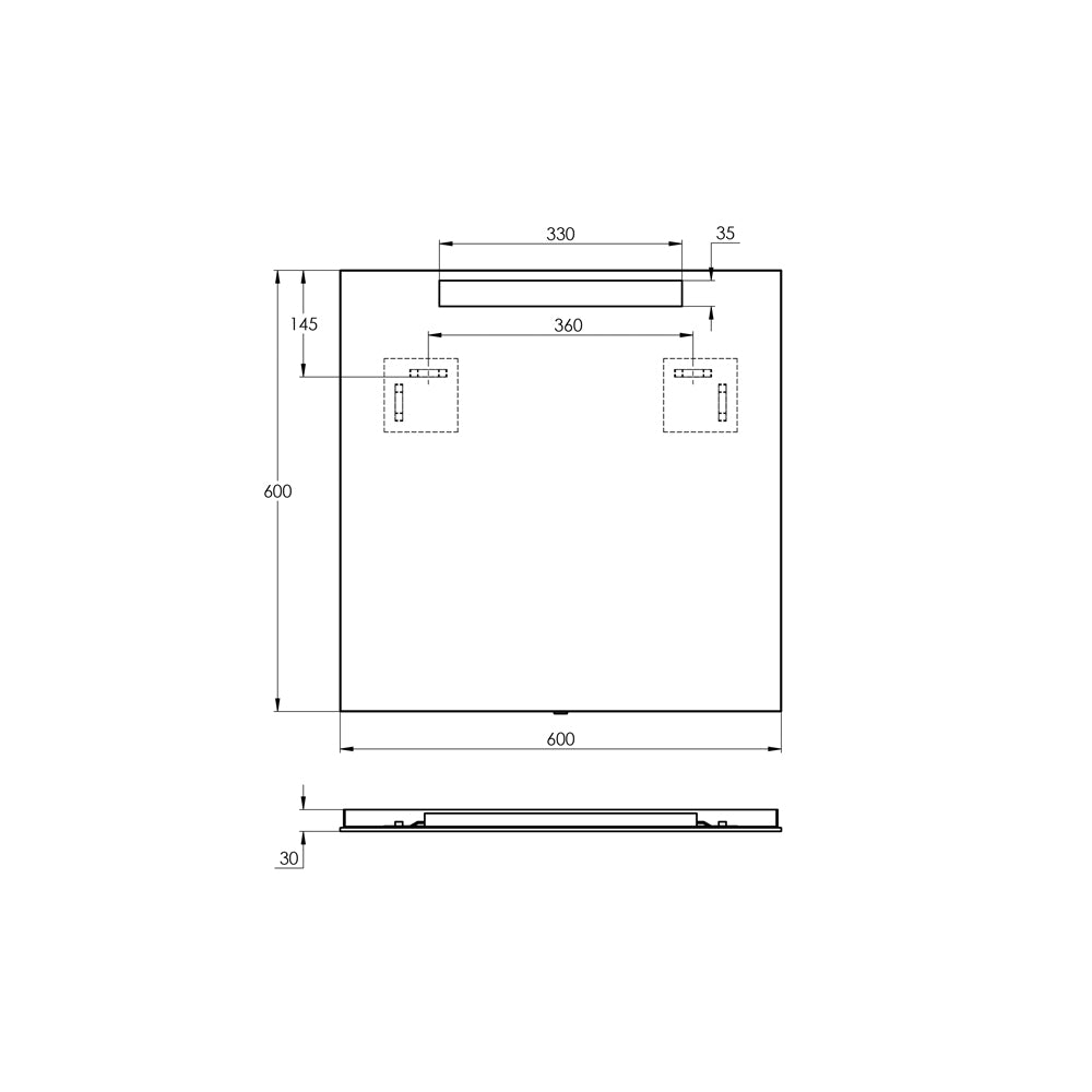 Treos Serie 610 Spiegel 60x60cm mit LED-Beleuchtung