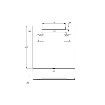 Treos Serie 610 Spiegel 60x60cm mit LED-Beleuchtung