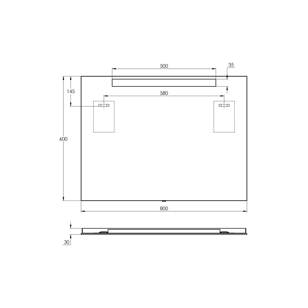 Treos Serie 610 Spiegel 80x60cm mit LED-Beleuchtung