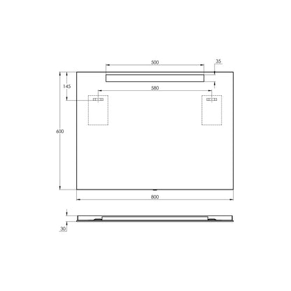 Treos Serie 610 Spiegel 80x60cm mit LED-Beleuchtung