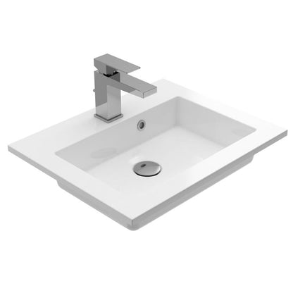 Treos Serie 750 Einbauwaschtisch Mineralguss Breite 50cm weiß