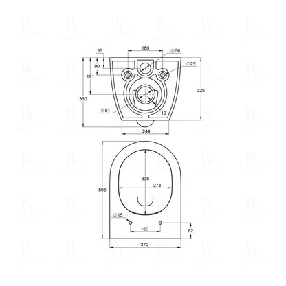 Treos Serie 810 Wand-Tiefspül-WC - spülrandlos - oval- ohne Sitz