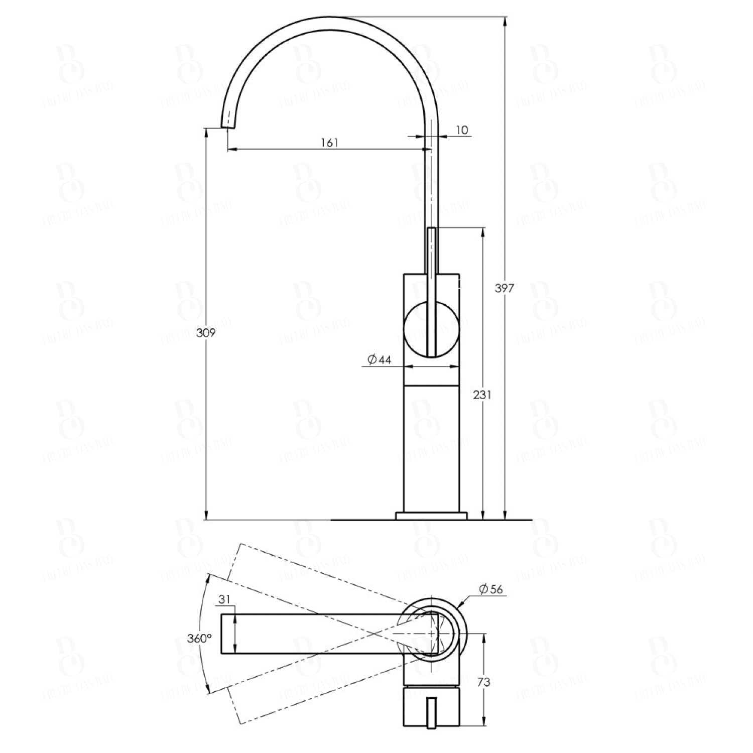 Waschtischarmatur-matt-schwarz-erhoeht-Treos-Serie195-mit-Druckverschluss-195_01_15702_C_tz