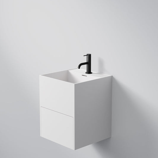 1Steinberg Serie 443 - Wandwaschtisch - aus Solid Surface - weiß