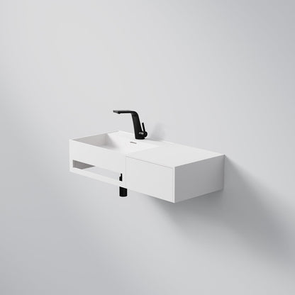 Steinberg Serie 443 - Wandwaschtisch - aus Solid Surface - weiß