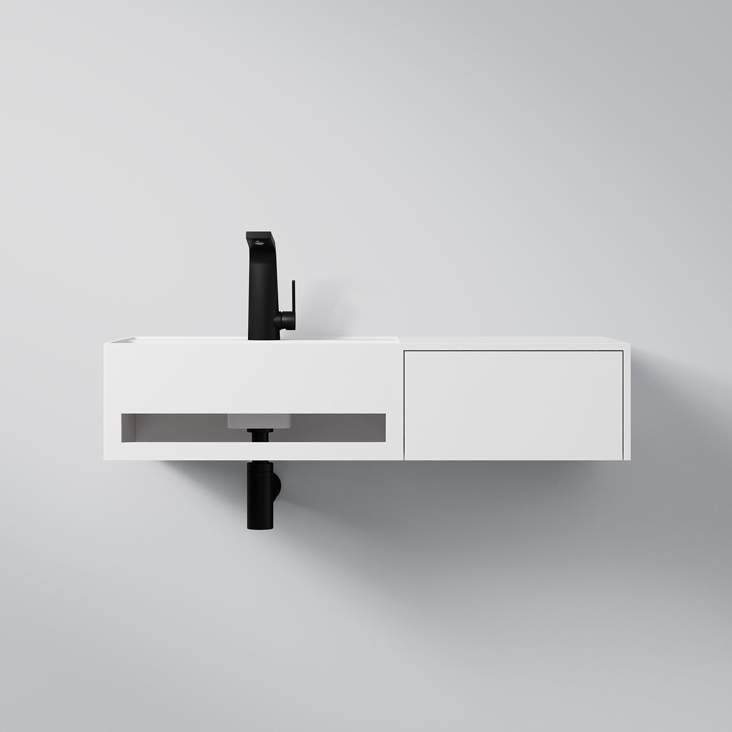 Steinberg Serie 443 - Wandwaschtisch - aus Solid Surface - weiß