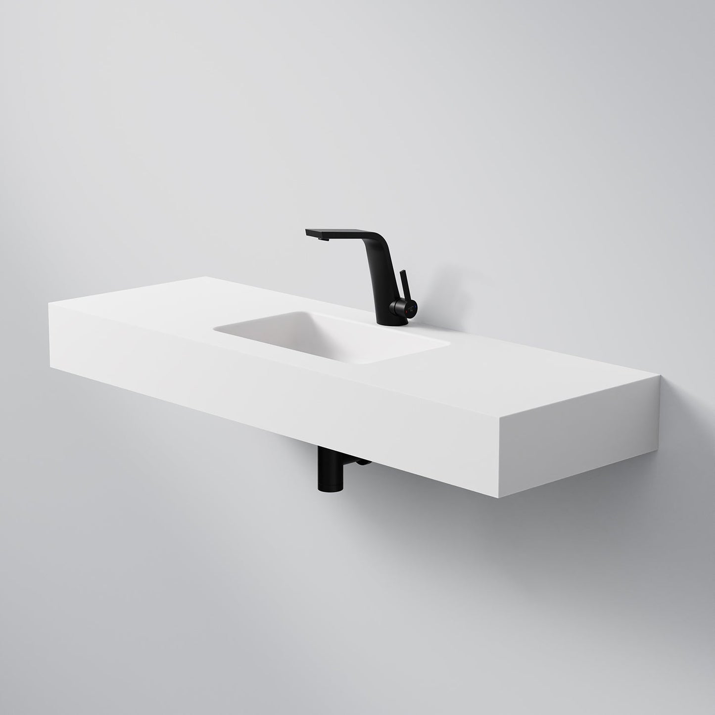 Steinberg Serie 444 - Wandwaschtisch - aus Solid Surface - weiß