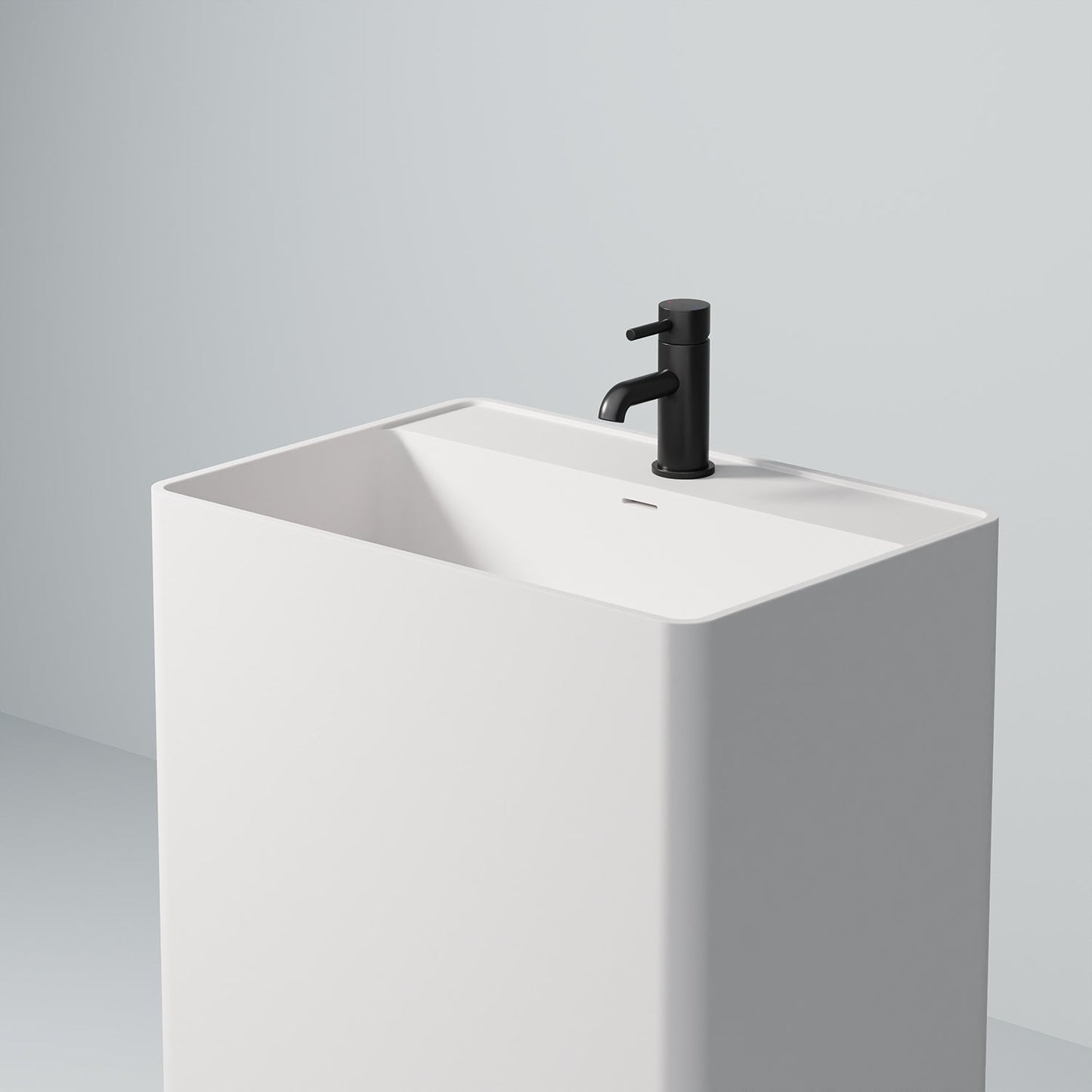 Steinberg Serie 445 - Standwaschtisch - aus Solid Surface - weiß