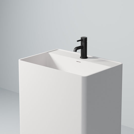 1Steinberg Serie 445 - Standwaschtisch - aus Solid Surface - weiß